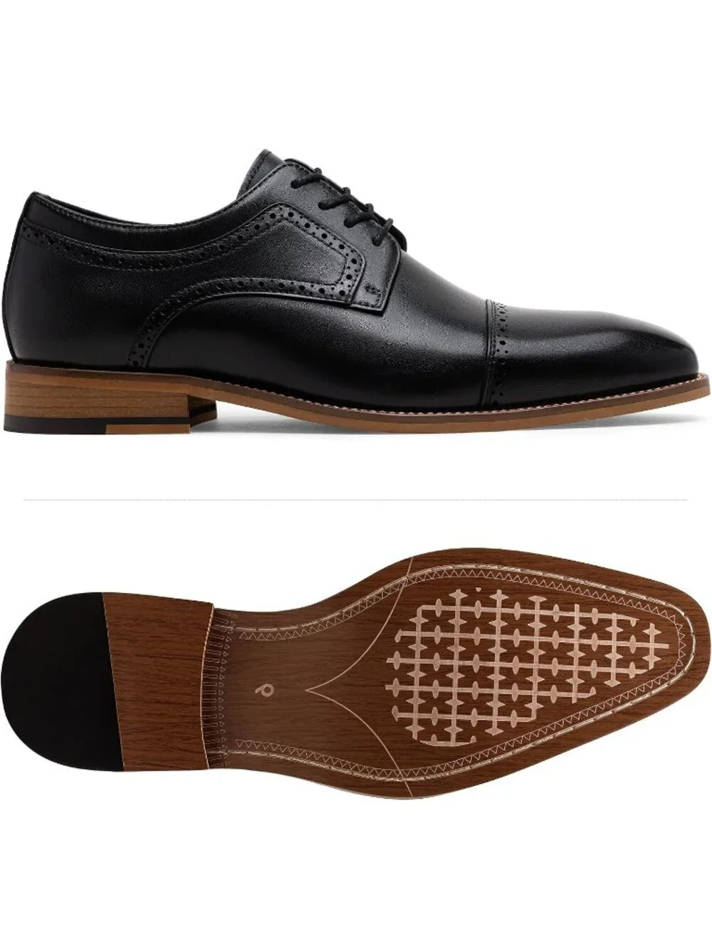Men's Black Lace LaTeX Insoles Classic Oxford Business Formal Dress Shoes